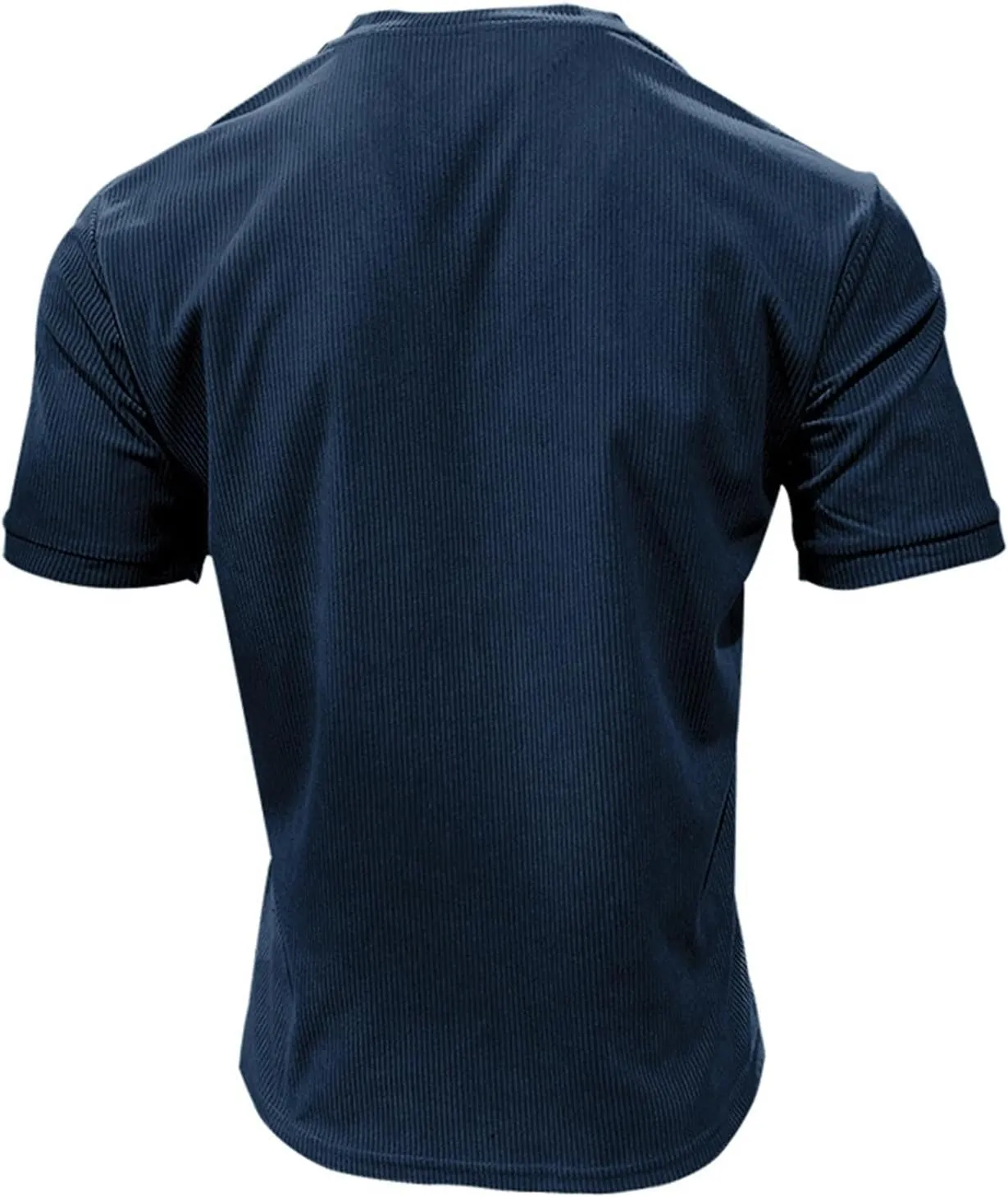 Men's Deep V Neck Muscle T Shirts Summer Ribbed Stretch Gym Workout Tee Shirt Casual Short Sleeve Low Cut Knit Tops
