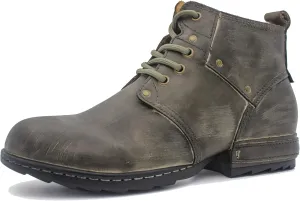 Mens Dress Boots Casual Oxfords Ankle Lace up Shoes Fashion Leather Chukka Business Boot AF001-2