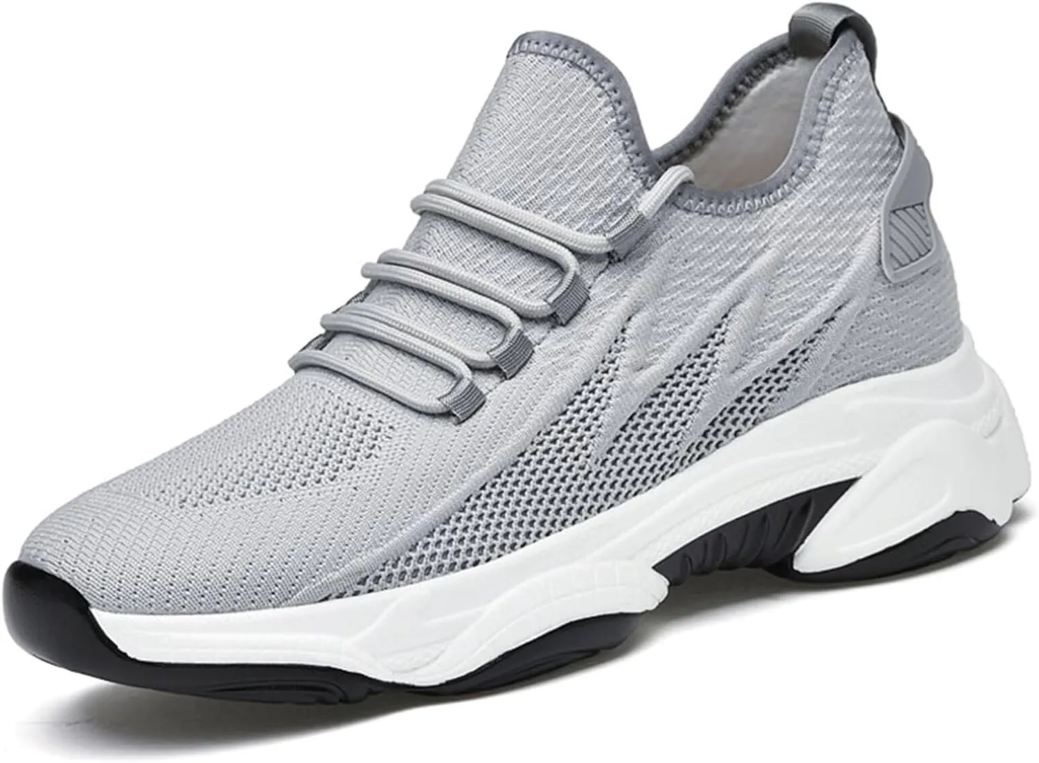 Men's Invisible Height Increasing Elevator Shoes 2.36" Height-Boosting Fashion Casual Sneakers Lace up Fashion Dress Sneakers Breathable Athletic Shoes