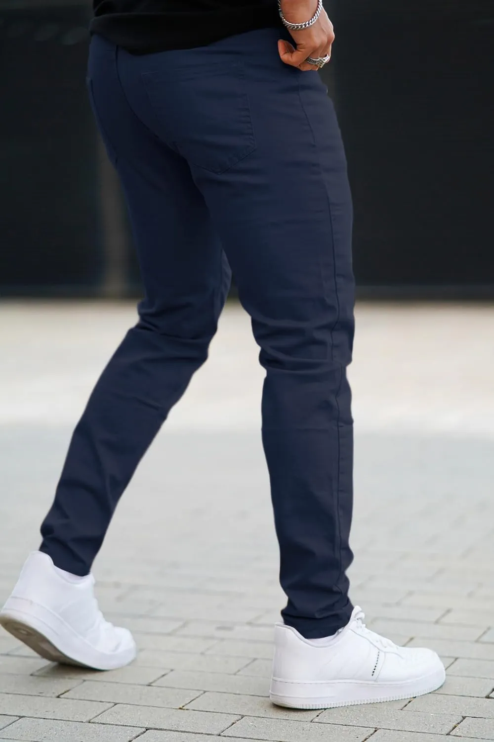 Mens Jeans Skinny Stretch Premium High Rise Colored Jeans Expandable Waist