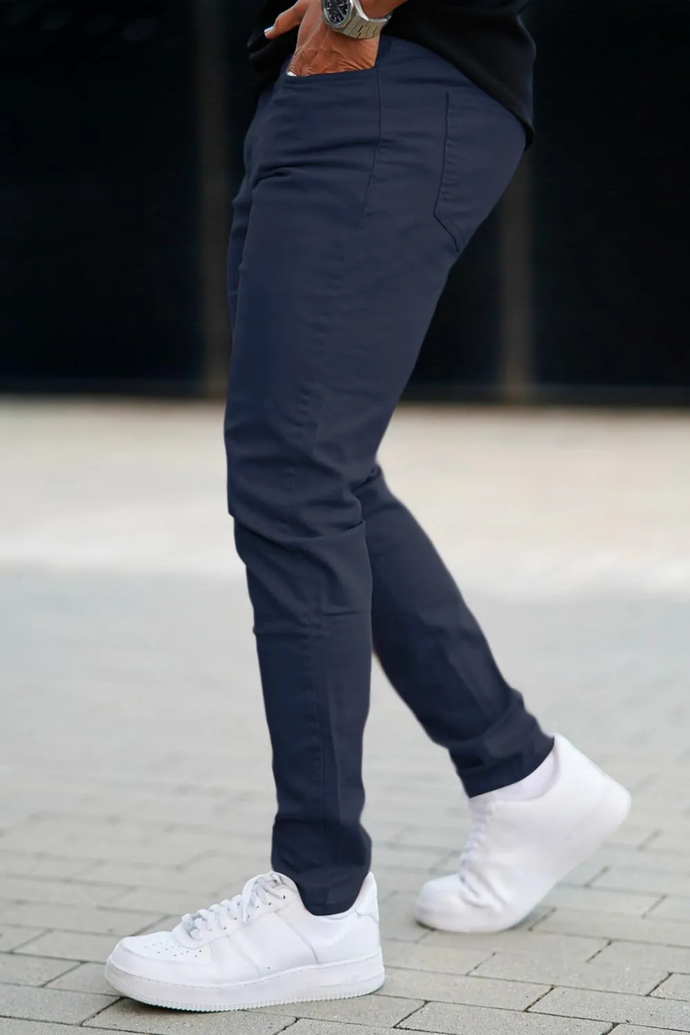 Mens Jeans Skinny Stretch Premium High Rise Colored Jeans Expandable Waist