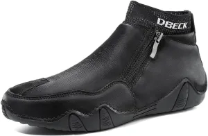 Men's Leather Sneakers, Soft Full-Grain Leather, Low Heel, Rubber Sole