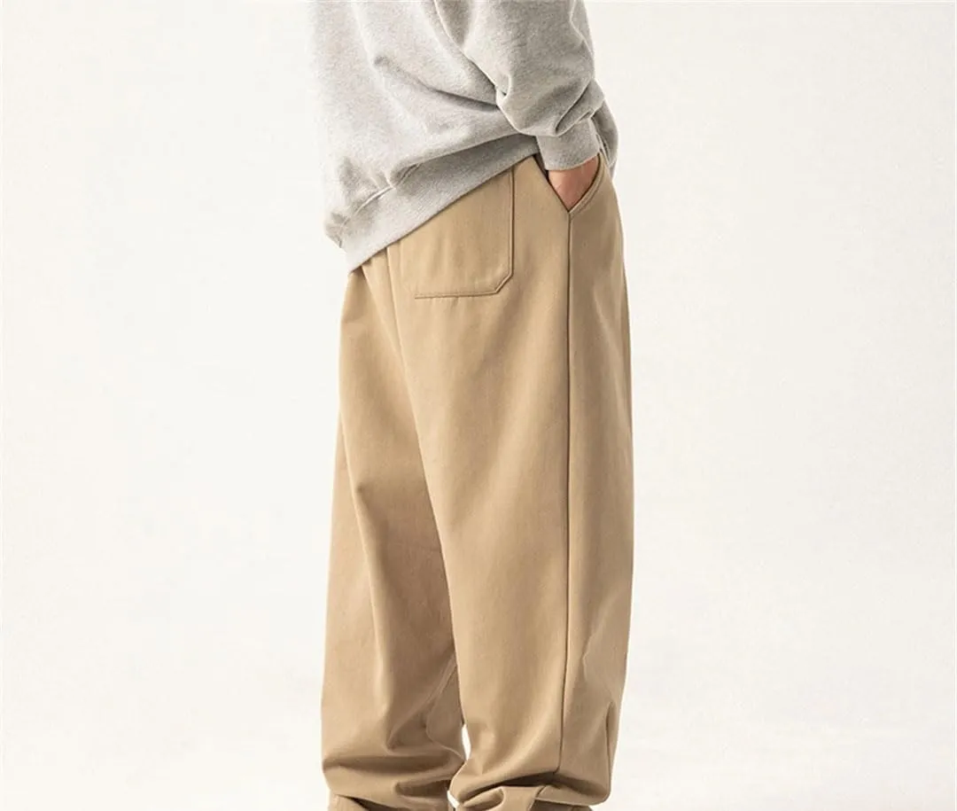 Men's Loose Fit Fleece Cargo Pants with Drawstring Waist Hip Hop Retro Streetwear Sweatpants