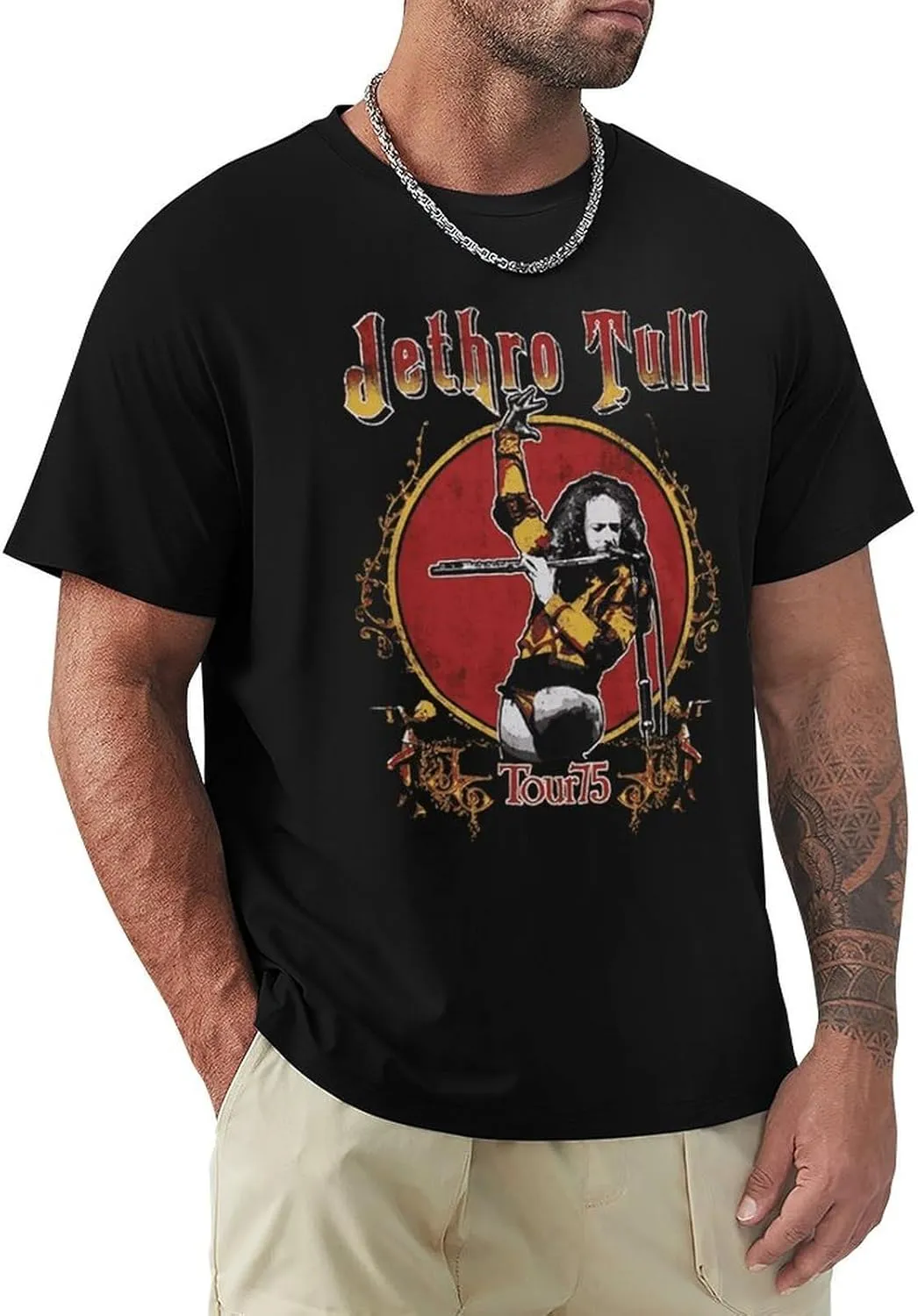 Mens Music Fans T-Shirts Leisure Short-Sleeve Stretch-Cotton Shirt Adults