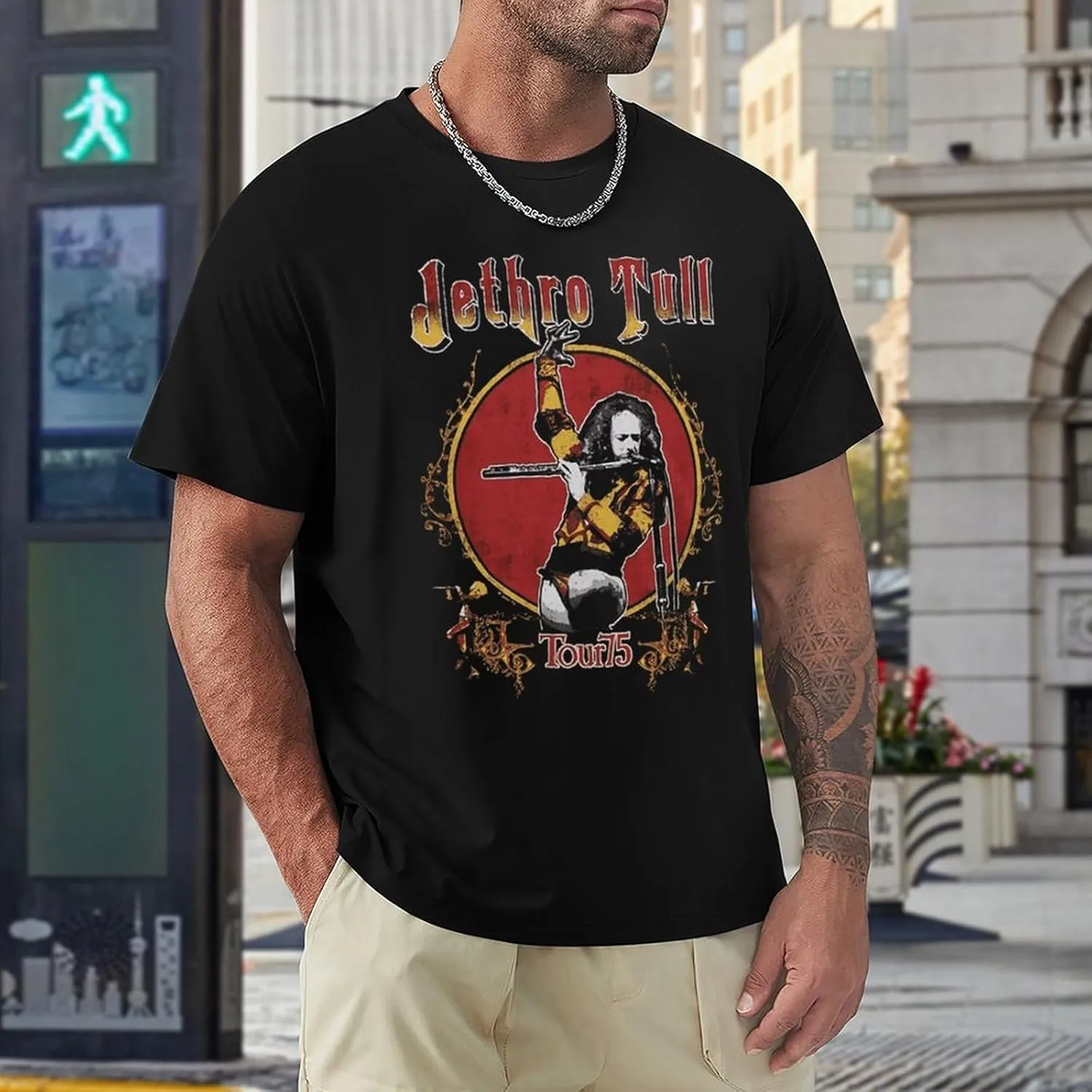 Mens Music Fans T-Shirts Leisure Short-Sleeve Stretch-Cotton Shirt Adults