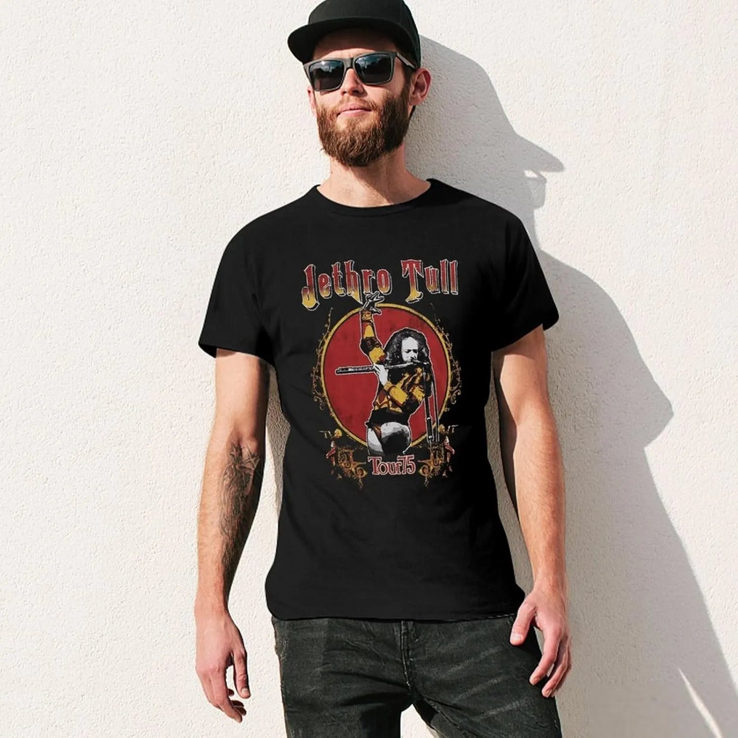 Mens Music Fans T-Shirts Leisure Short-Sleeve Stretch-Cotton Shirt Adults