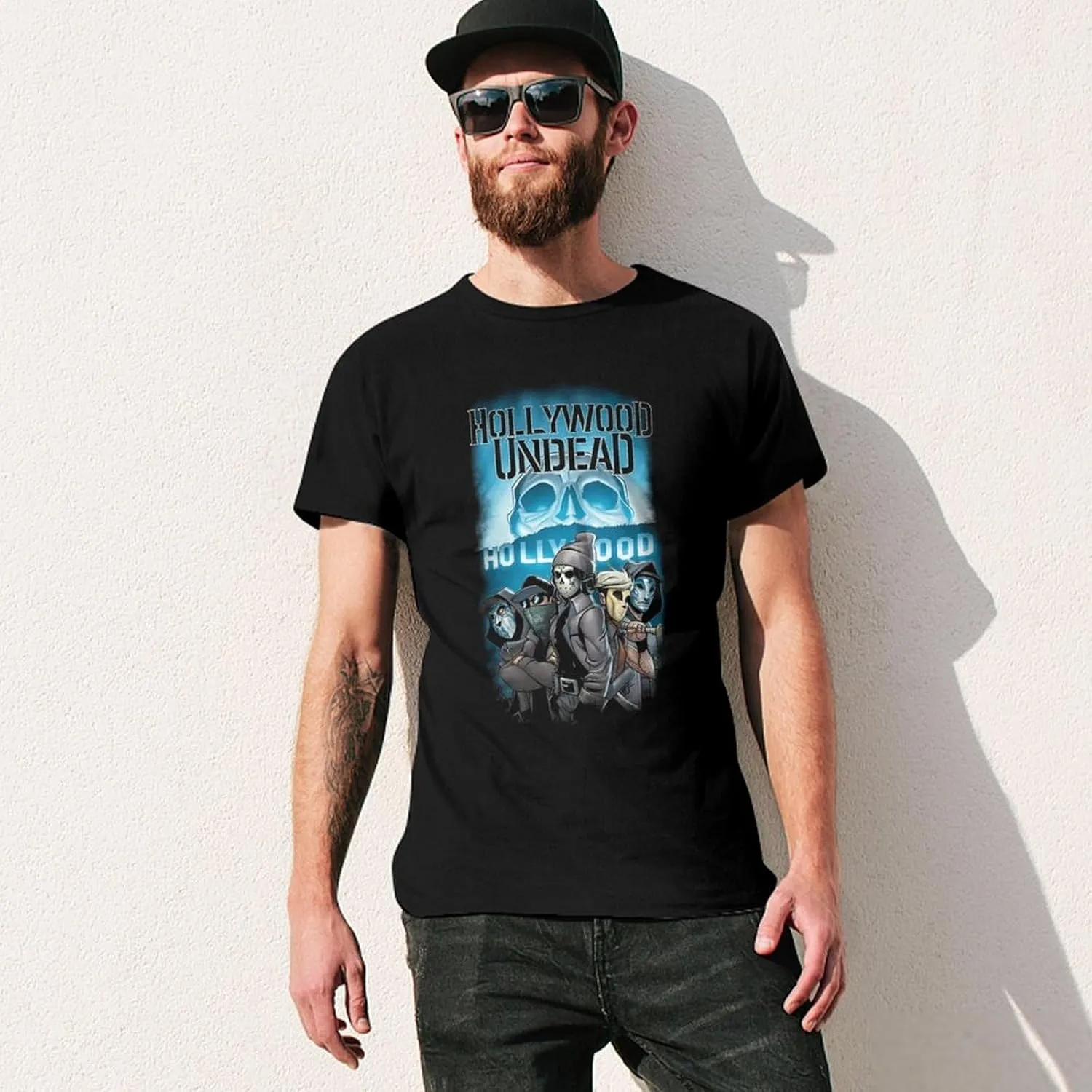 Mens Music Fans T-Shirts Personalized Short Sleeve Stretch-Cotton Shirt Adult