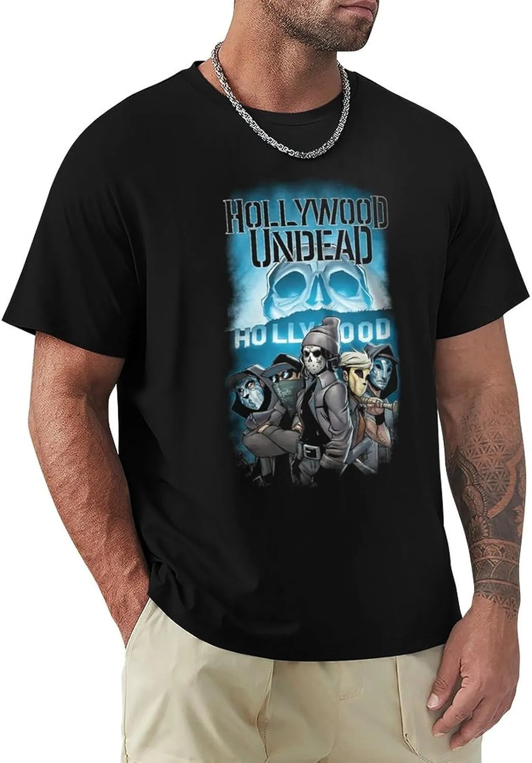 Mens Music Fans T-Shirts Personalized Short Sleeve Stretch-Cotton Shirt Adult