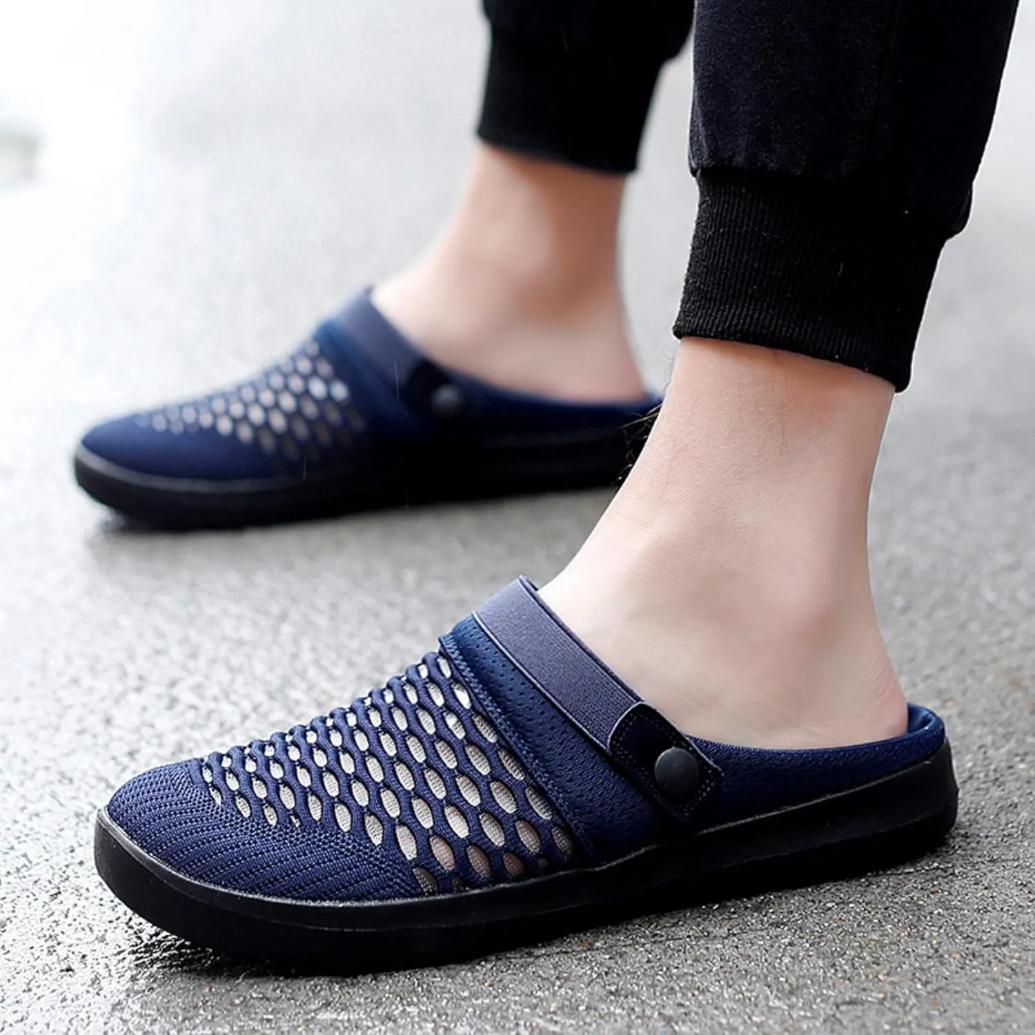 Mens Womens Mules & Clogs Garden Shoes Breathable Mesh Walking Mules Sneakers Open Back Slip On Shoes Non-Slip Outdoor Beach Sandals Unisex