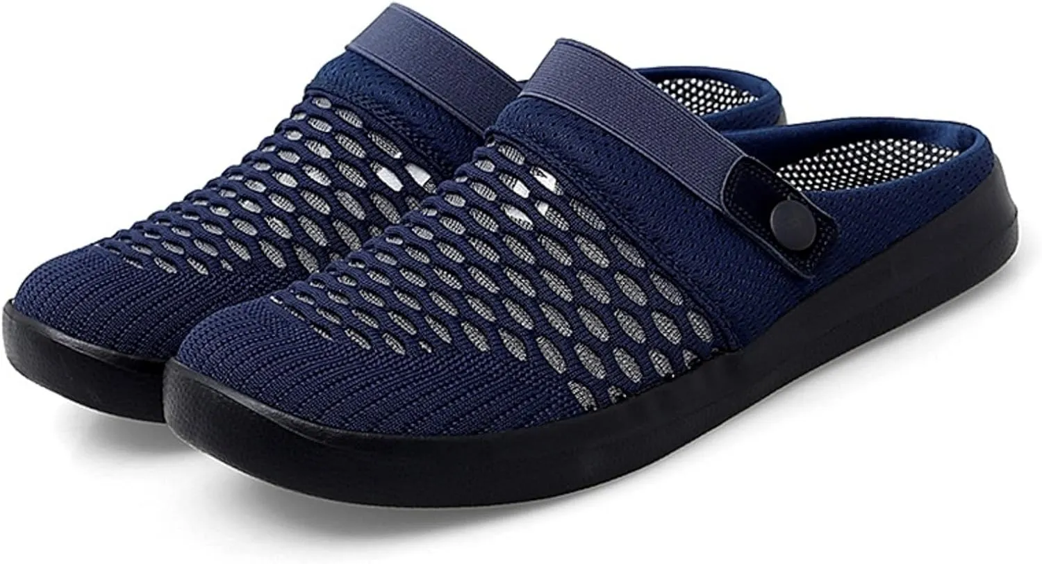 Mens Womens Mules & Clogs Garden Shoes Breathable Mesh Walking Mules Sneakers Open Back Slip On Shoes Non-Slip Outdoor Beach Sandals Unisex