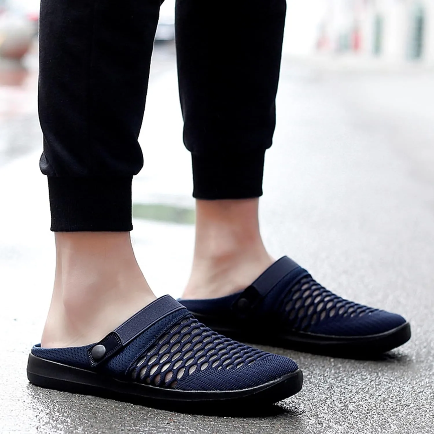Mens Womens Mules & Clogs Garden Shoes Breathable Mesh Walking Mules Sneakers Open Back Slip On Shoes Non-Slip Outdoor Beach Sandals Unisex