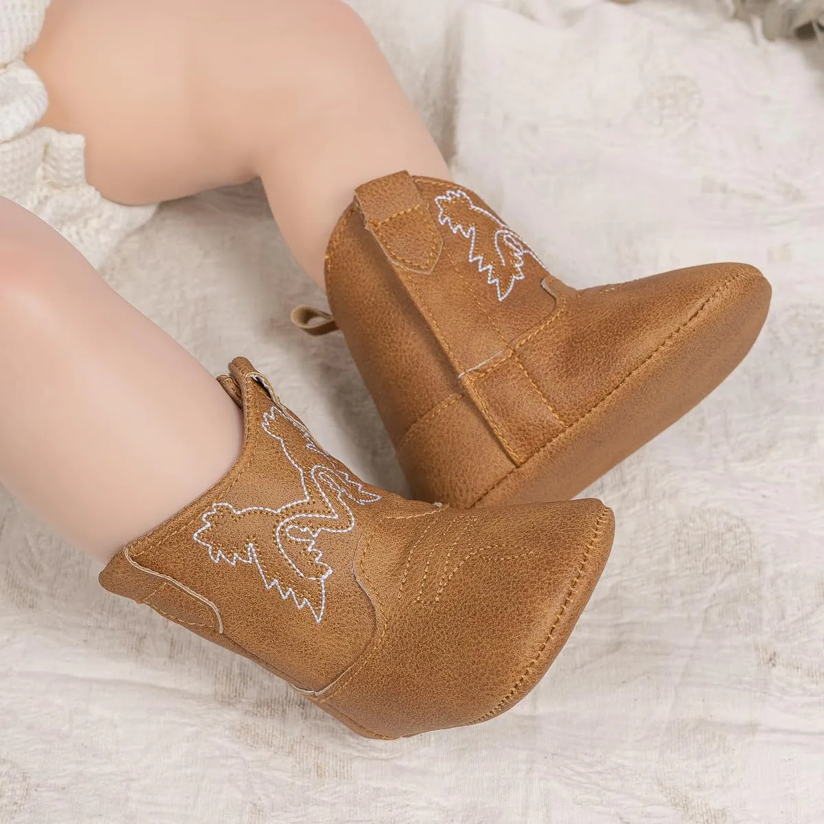 Miamooi Infant Baby Boys Girls Booties Newborn Cozy Fleece Warm Winter Boots Toddler Non-Slip Lace Up First Walking Shoes
