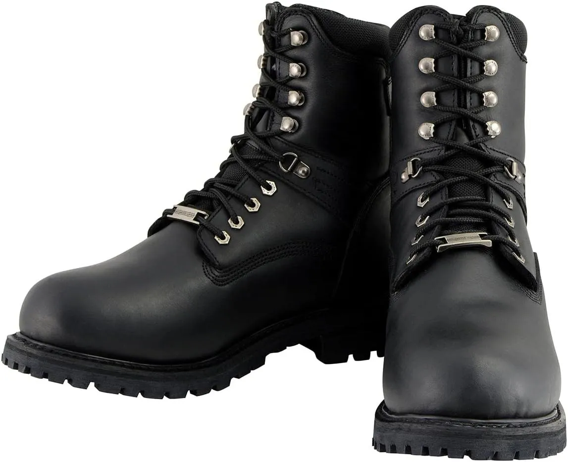 Milwaukee Leather Men's Black Wide Width 7-inch Lace to Toe Full-Waterproof Leather Boots MBM9036WP
