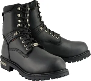 Milwaukee Leather Men's Black Wide Width 7-inch Lace to Toe Full-Waterproof Leather Boots MBM9036WP