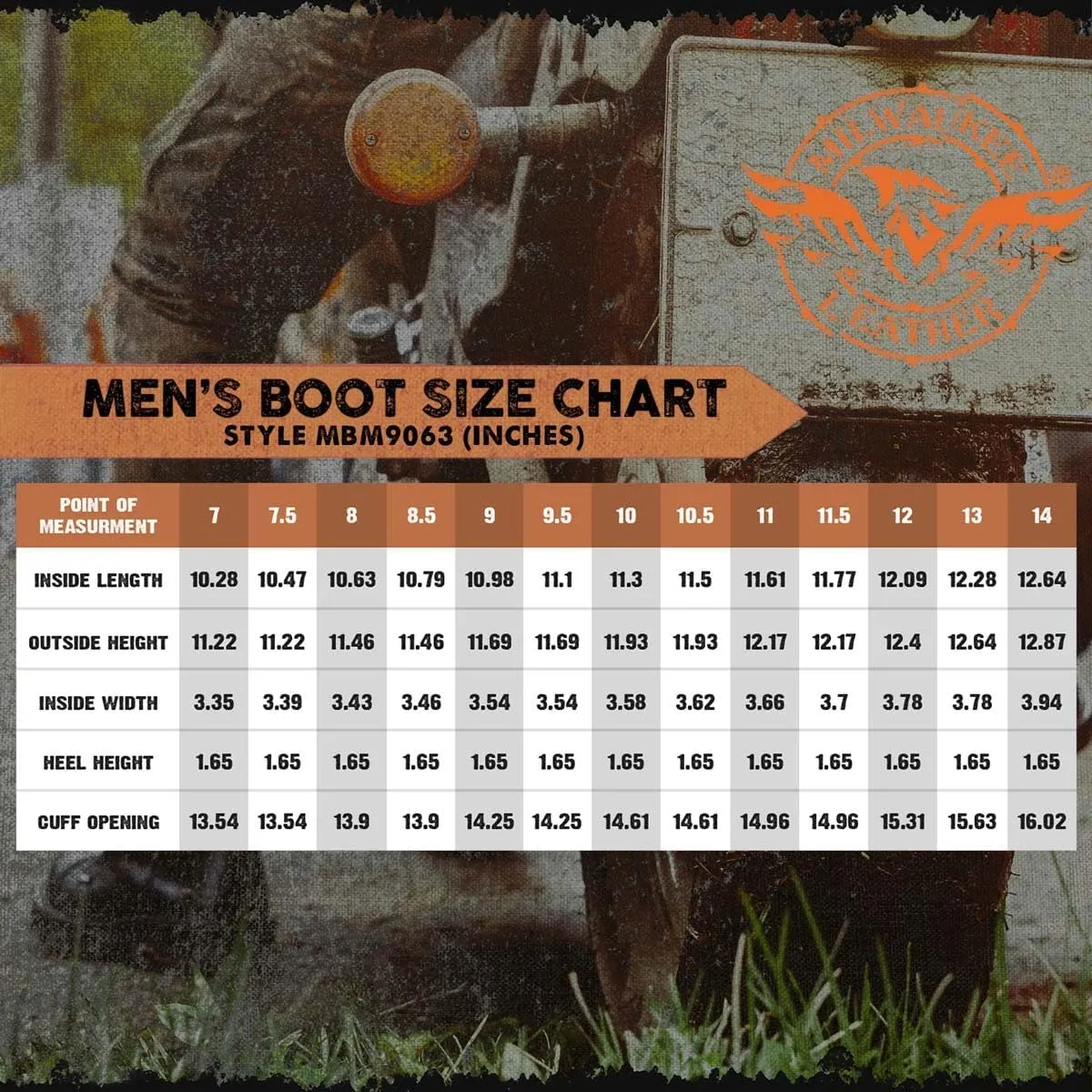 Milwaukee Leather Men’s Premium Leather Classic Engineer Motorcycle Riding Boots Collection - 10.5