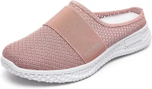 Mules for Women Orthopedic Air Cushion Platform Mesh Mules Clogs Open Back Slip On Shoes with Arch-Support Lightweight Summer Walking Sandals Beach Shoe