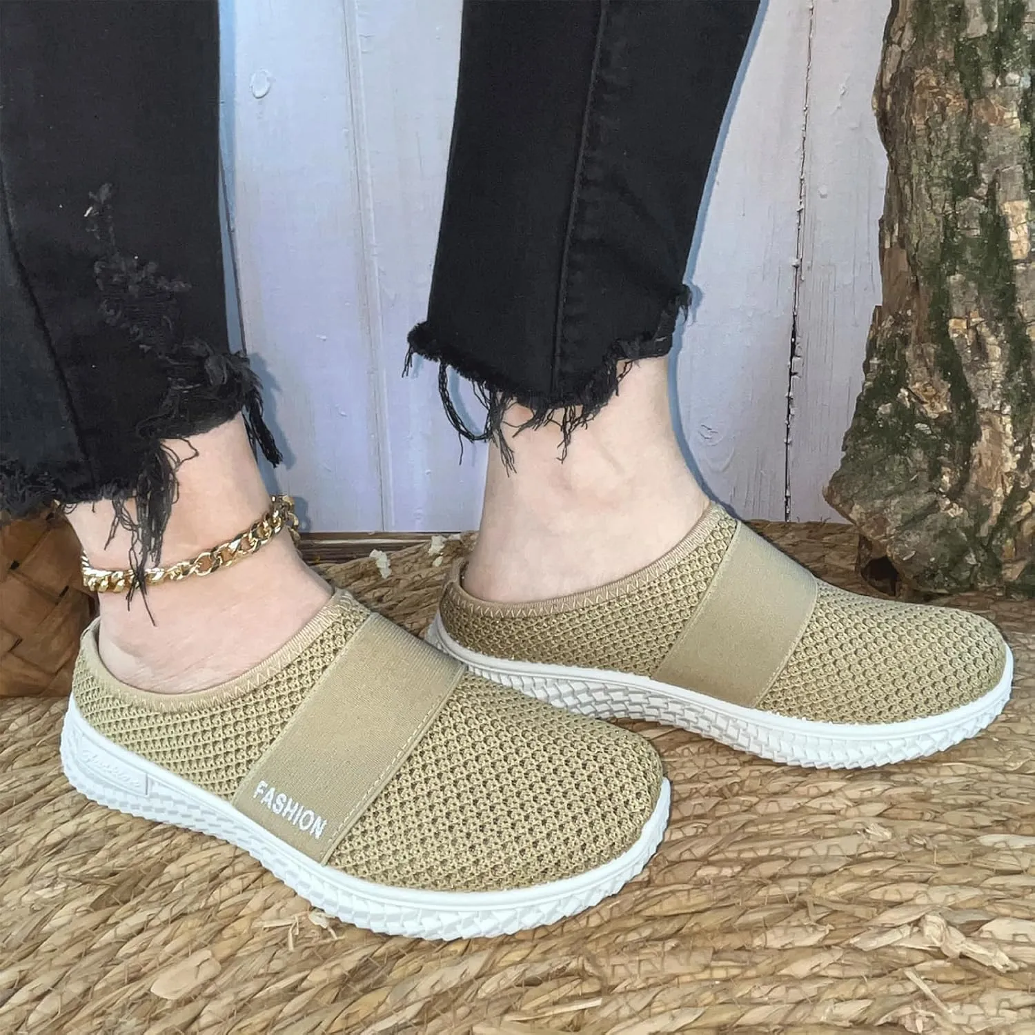 Mules for Women Orthopedic Air Cushion Platform Mesh Mules Clogs Open Back Slip On Shoes with Arch-Support Lightweight Summer Walking Sandals Beach Shoe