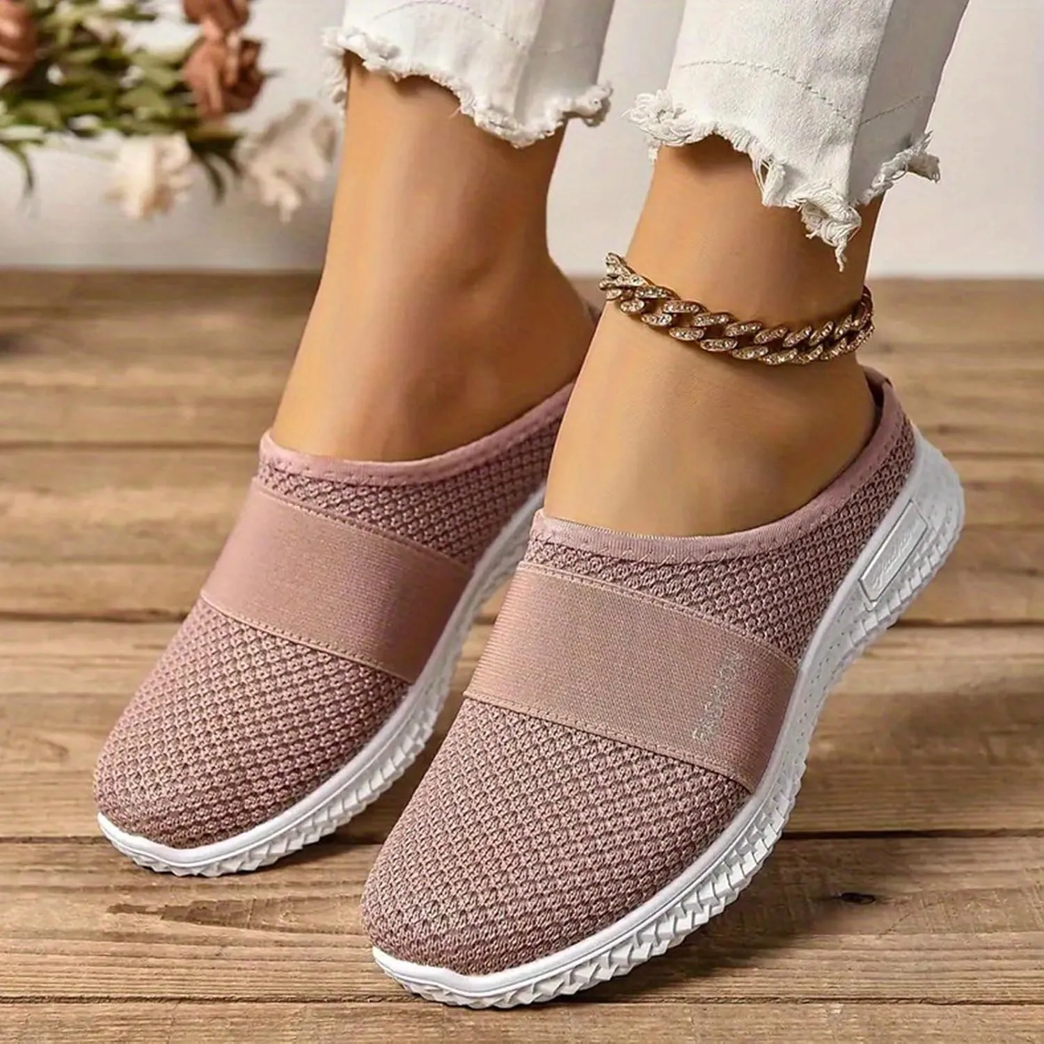 Mules for Women Orthopedic Air Cushion Platform Mesh Mules Clogs Open Back Slip On Shoes with Arch-Support Lightweight Summer Walking Sandals Beach Shoe