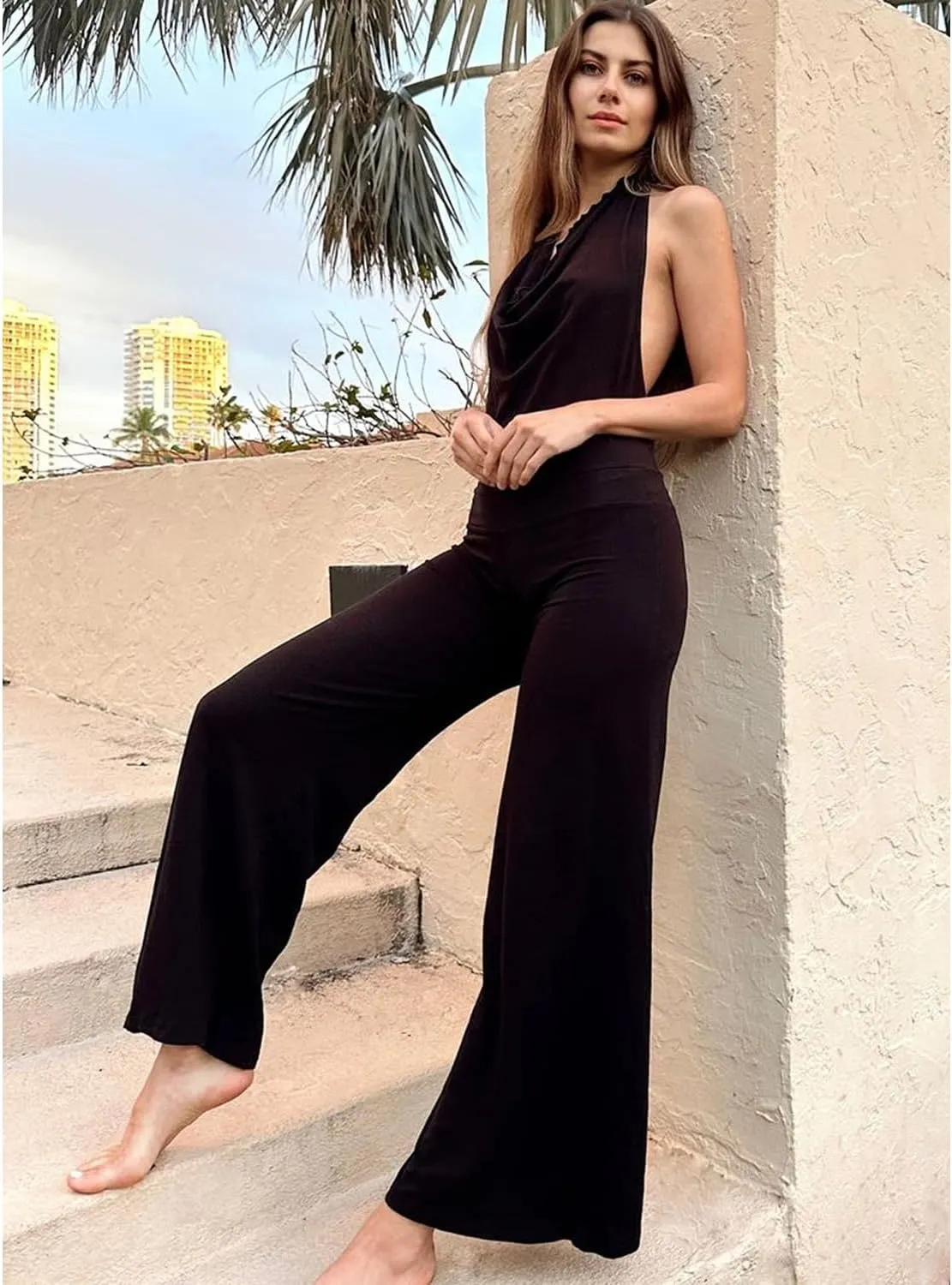 NEW YOUNG 3 Pack Women's Wide Leg Pants with Pockets High Waist Loose Sweatpants Casual Lounge Yoga Workout Palazzo