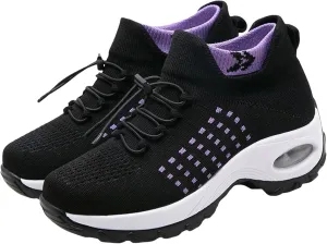 Orthopedic Shoes for Women Plantar Fasciitis,Breathable Walking Sneakers for Women,Slip on Trainers with Arch Support,Womens Air Cushion Sneakers Ortho Stretch Cushion Shoes