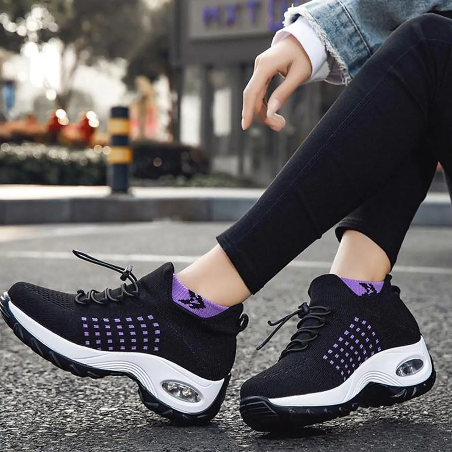 Orthopedic Shoes for Women Plantar Fasciitis,Breathable Walking Sneakers for Women,Slip on Trainers with Arch Support,Womens Air Cushion Sneakers Ortho Stretch Cushion Shoes