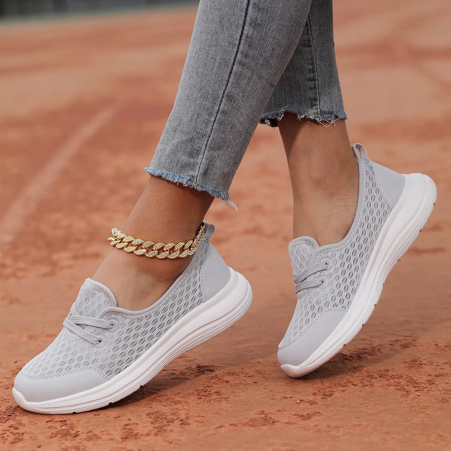 Orthopedic Shoes for Women,Women's Soft Sole Mesh Comfort Orthopedic Sneakers with Arch Support 2025 Comfortable Slip On Wide Diabetic Footwear Wide Width Summer Lightweight Mesh Knit Nurse Sneaker