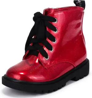 PANDANINJIA Christina Boys Girls Short Ankle Boots Fashion Dress Booties Waterproof Combat Shoes with Zipper for Toddler Little Kid