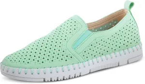 PATRIZIA Surfie Women's Slip-On Shoes – Perforated Microfiber with Leather Insole, Flexible Rubber Sole, and 1" Heel for All-Day Comfort
