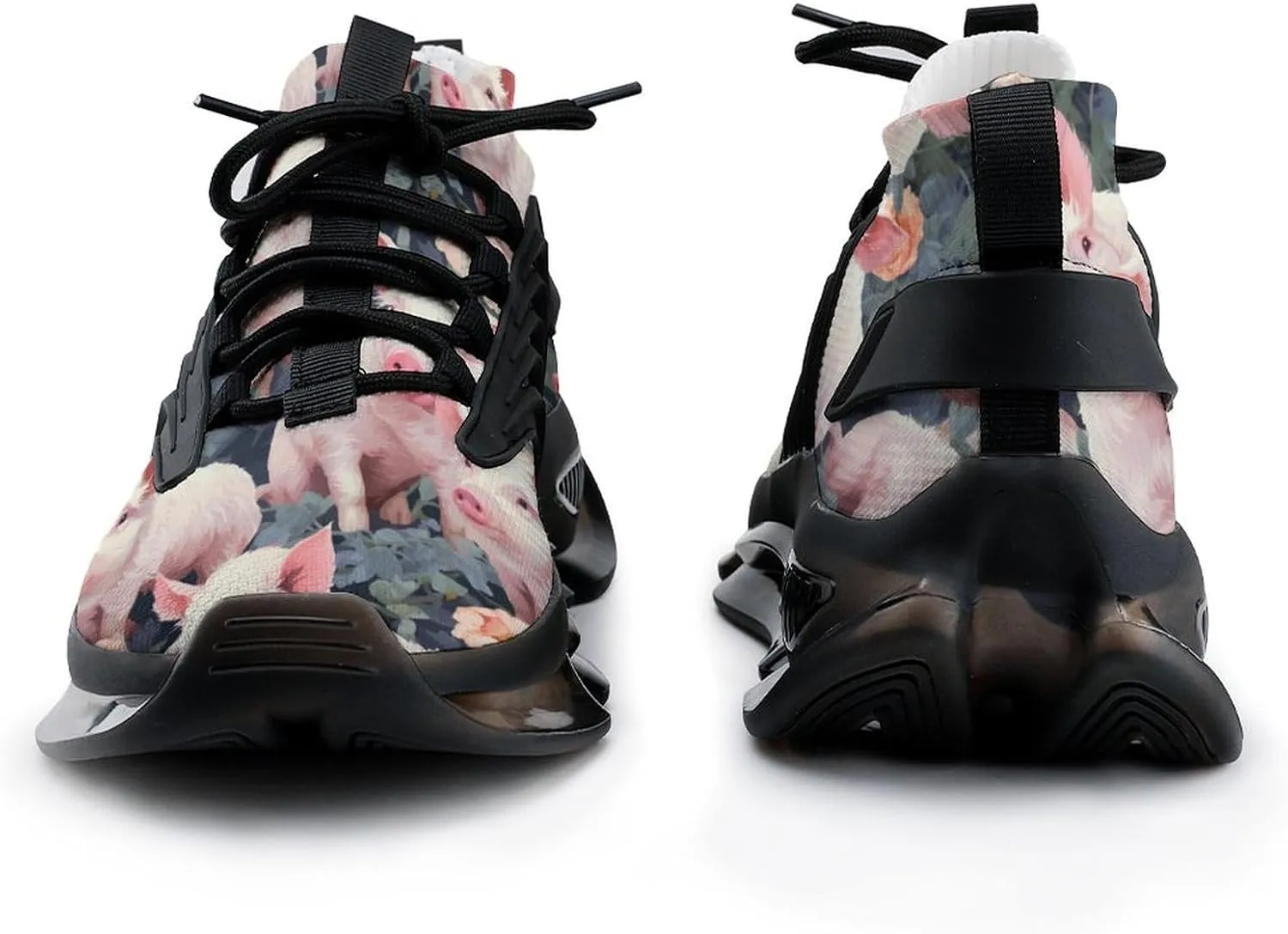 Pigs Flowers Women's Sneakers Novelty Lightweight Running Shoe Tennis Shoes