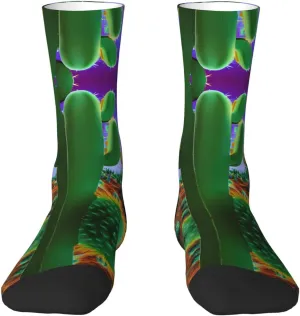 Purple Peacock pattern print Menâ€™s Socks, Vintage Winter Warm Socks for Women, Soft Cozy Socks, Thick Boots Socks