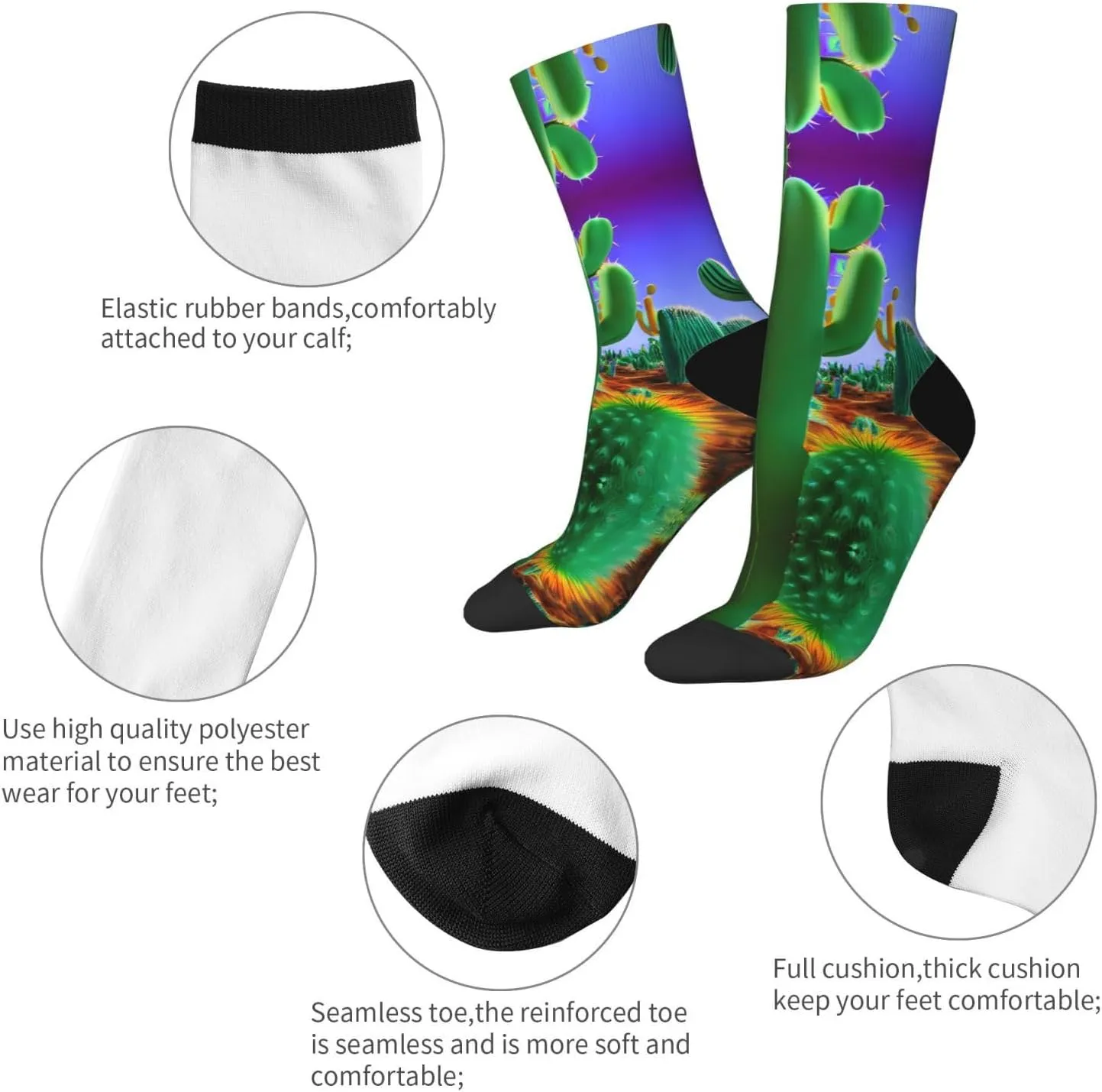 Purple Peacock pattern print Menâ€™s Socks, Vintage Winter Warm Socks for Women, Soft Cozy Socks, Thick Boots Socks