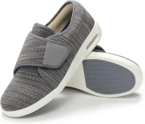 QHBPMGAD Diabetic Shoes for Women, Women's Wide Width Elderly Shoes, Adjustable Hook and Loop Closure Anti-Slip Breathable Lightweight, Swollen Feet Walking Edema Sneakers