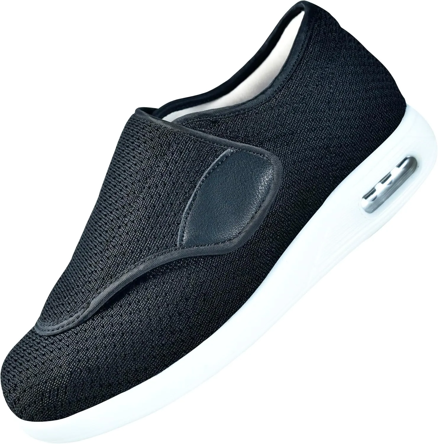 QHBPMGAD Mens Diabetic Shoes for Men Extra Wide Slip on Shoes for Swollen Feet Adjustable Hook and Loop Closure Anti-Slip Breathable Edema Walking Shoes