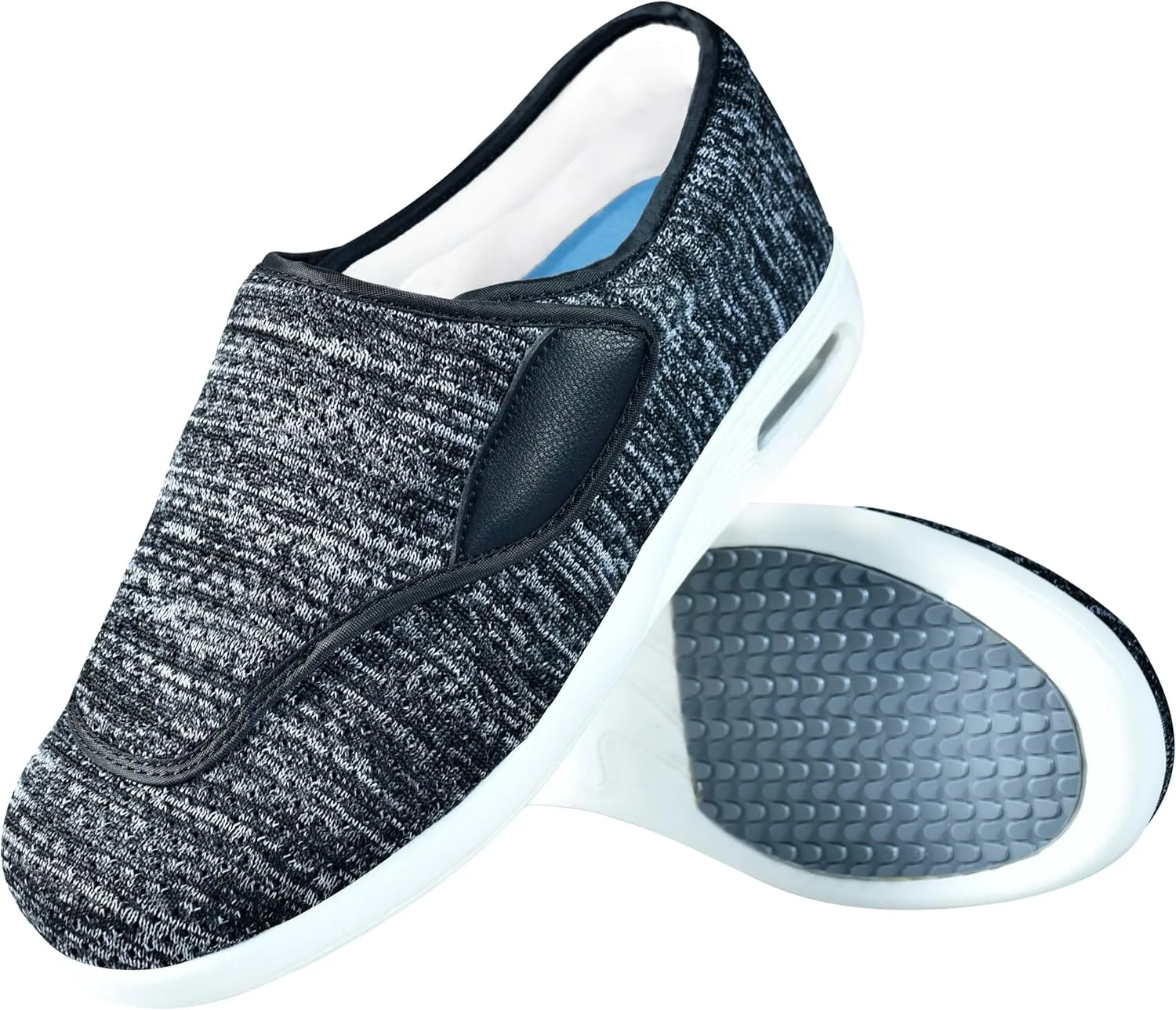 QHBPMGAD Women's Diabetic Shoes, Wide Width Elderly Sneakers for Women, Adjustable Hook and Loop Closure Non-Slip Breathable, Swollen Feet Walking Edema Shoes