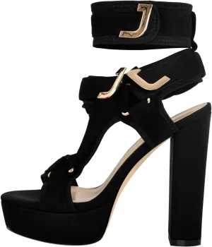 Rainbow Chunky Block High Platform Heel Peep Open Toe Sandals Ankle Strap