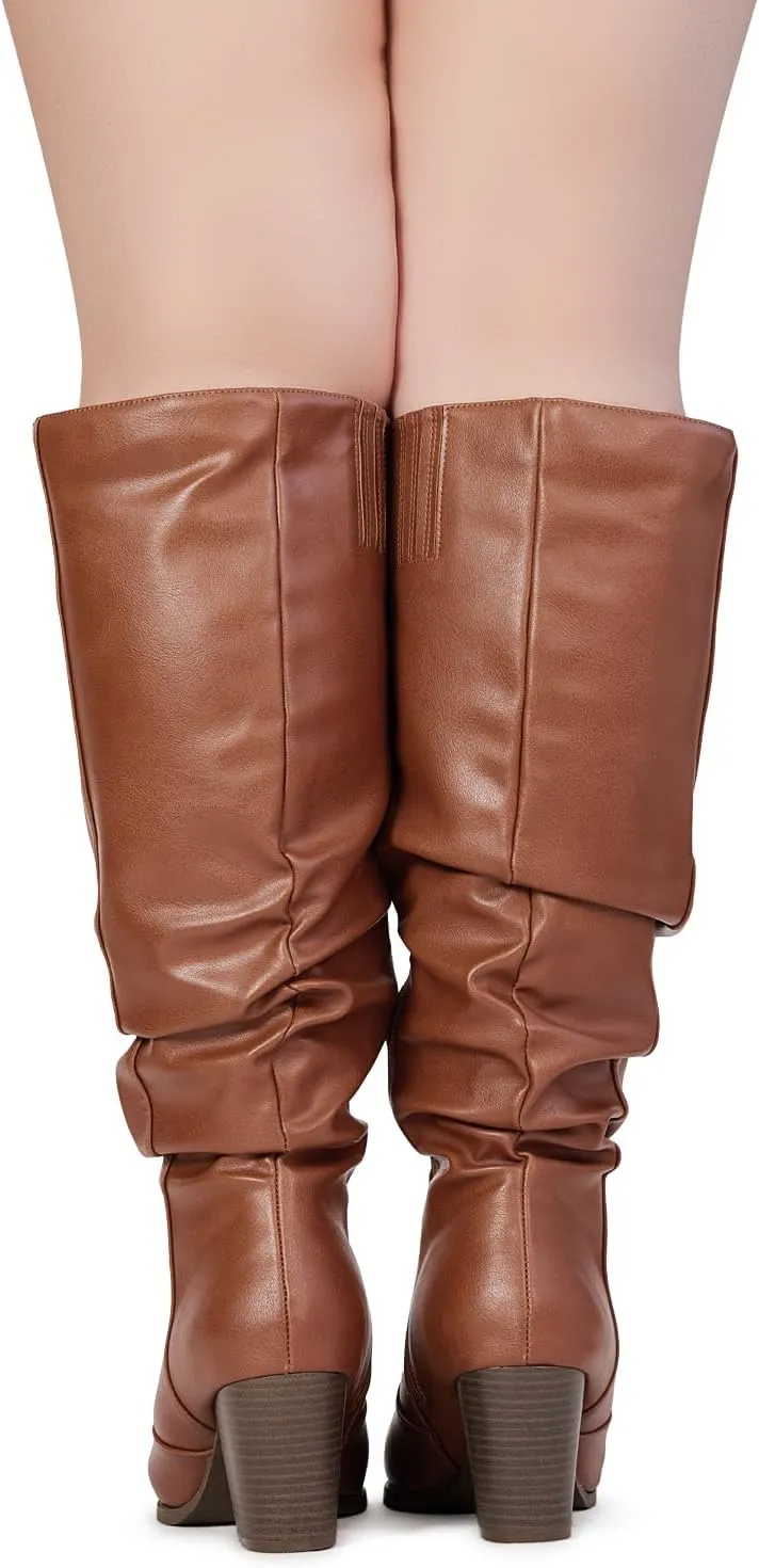 RF ROOM OF FASHION Women's WIDE CALF Slouchy Knee High Boots