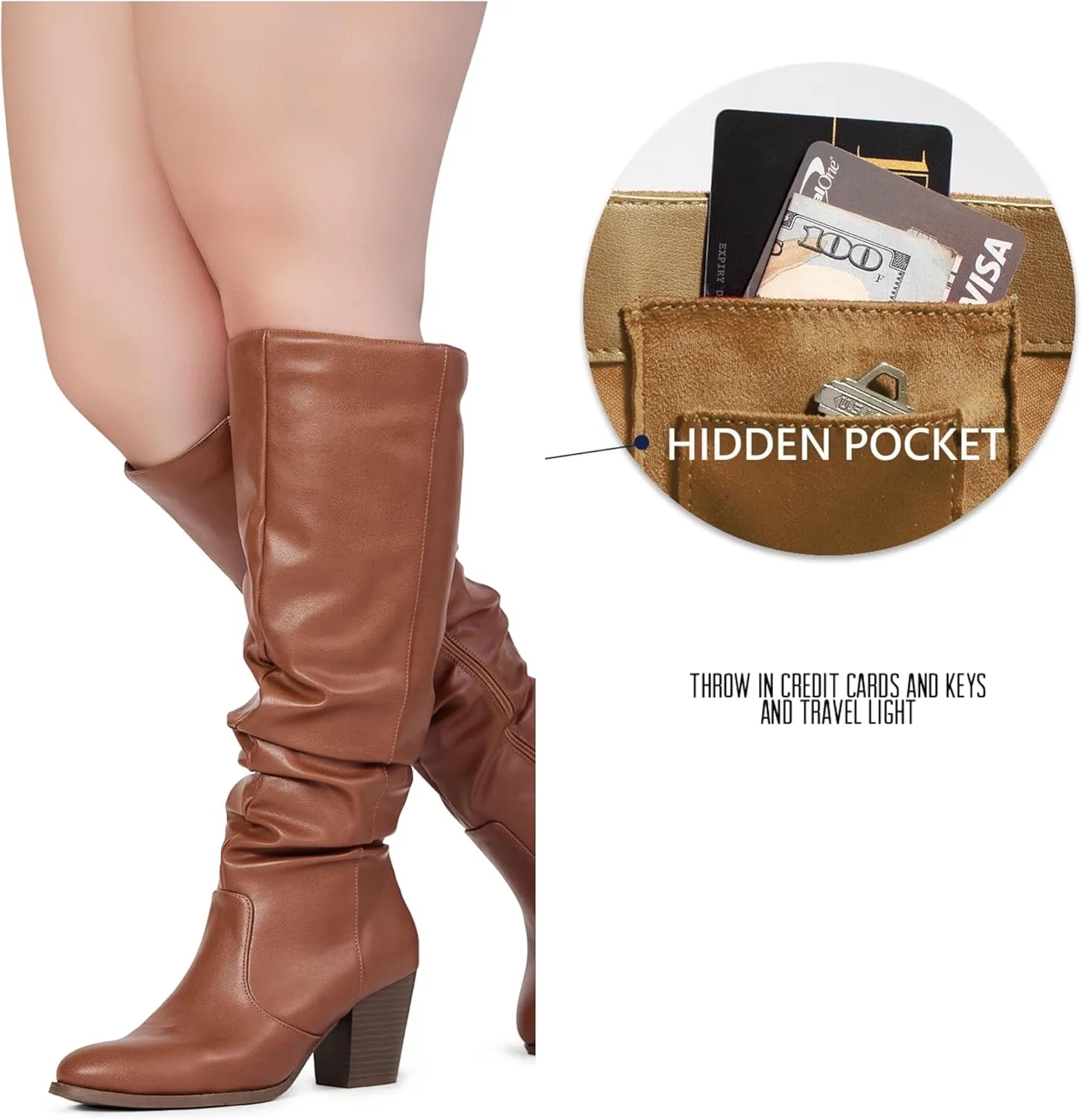RF ROOM OF FASHION Women's WIDE CALF Slouchy Knee High Boots