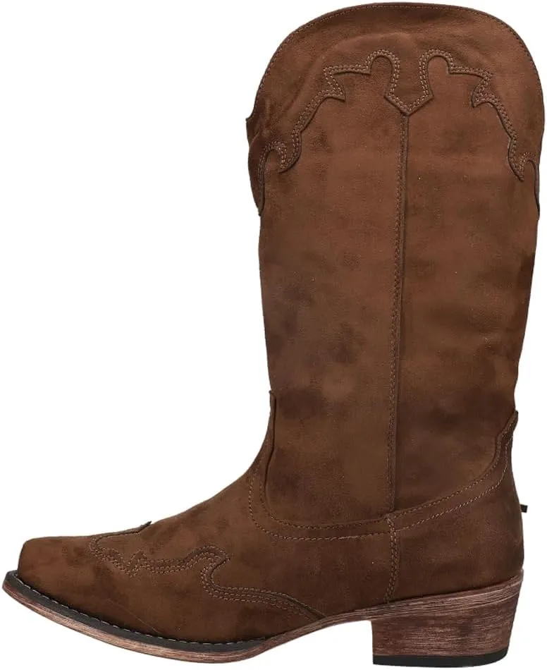 ROPER Womens Brianna Round Toe Casual Boots Mid Calf Low Heel 1-2" - Brown