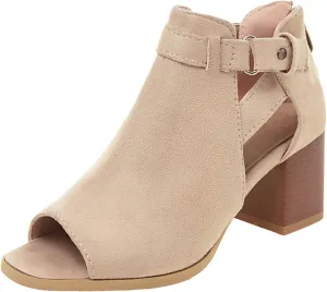 Sandal Heels Shoes for Women Sexy Women's Block Heels Boots Zip Back Ankle Tall High Heel for Women with Sexy