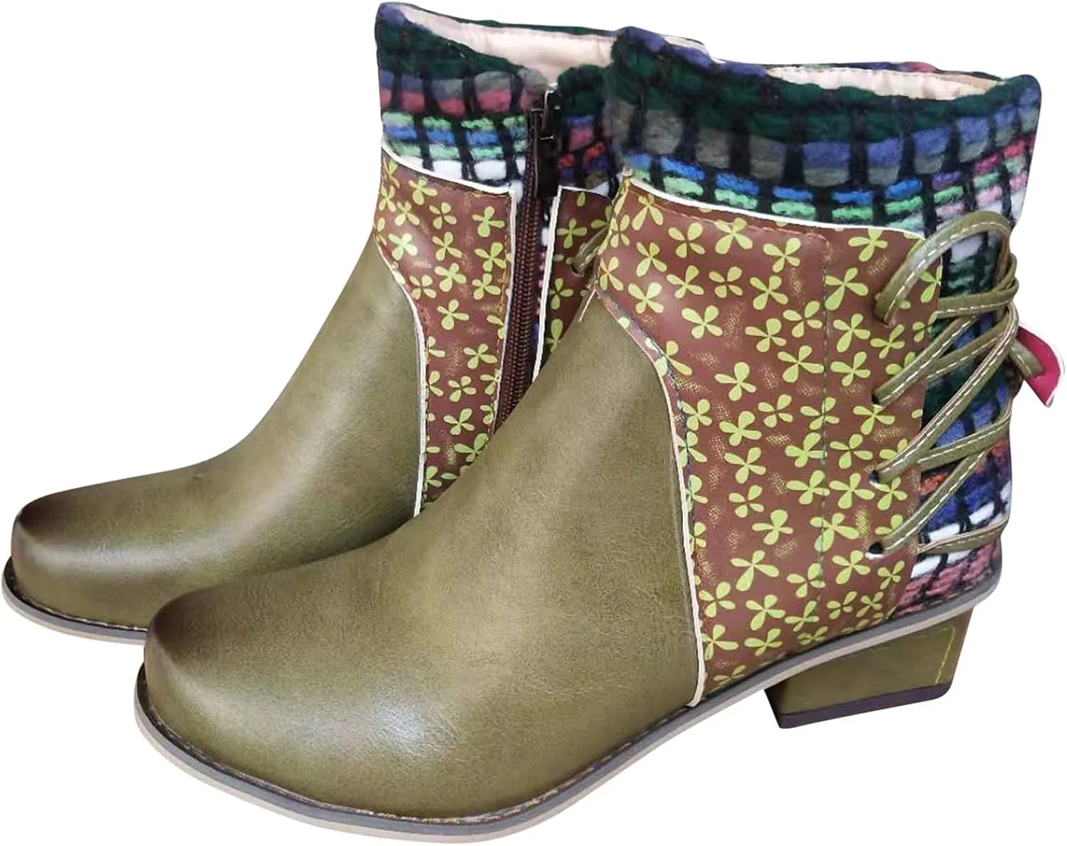 SBGMoSJ Black Wedge Ankle Boots for Women White Ankle Boots Wide Foot Womens Brown Ankle Boots Comfortable Ankle Leather Cowboy Boots for Women Dark Brown Ankle Boot Women Comfort
