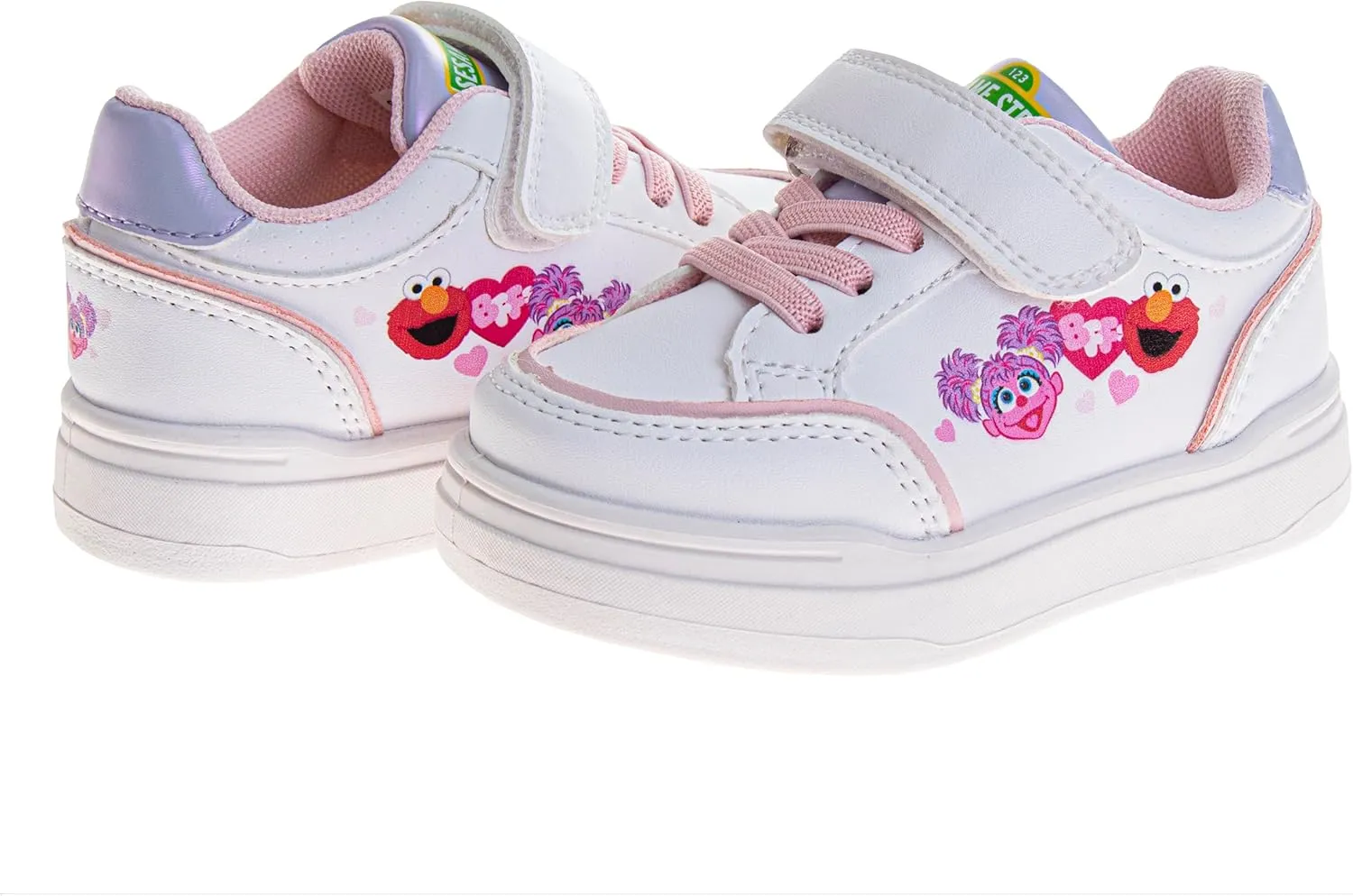 Sesame Street Strap Sneakers for Boys & Girls - Kids Lightweight Athletic Breathable Running Tennis Shoes (Sizes: 5-10 Toddler / 11 Little Kid)