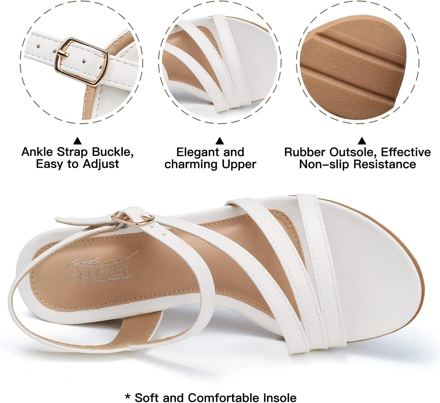 SHIBEVER Wedge Sandals for Women Dressy: Summer Low Wedges Womens Comfortable Open Toe Sandal