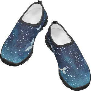 Slip On Walking Kids Sneakers Casual Loafers Non Slip Shoes Low Top Breathable Mesh Hiking Shoes Toddlers Black US 11-15