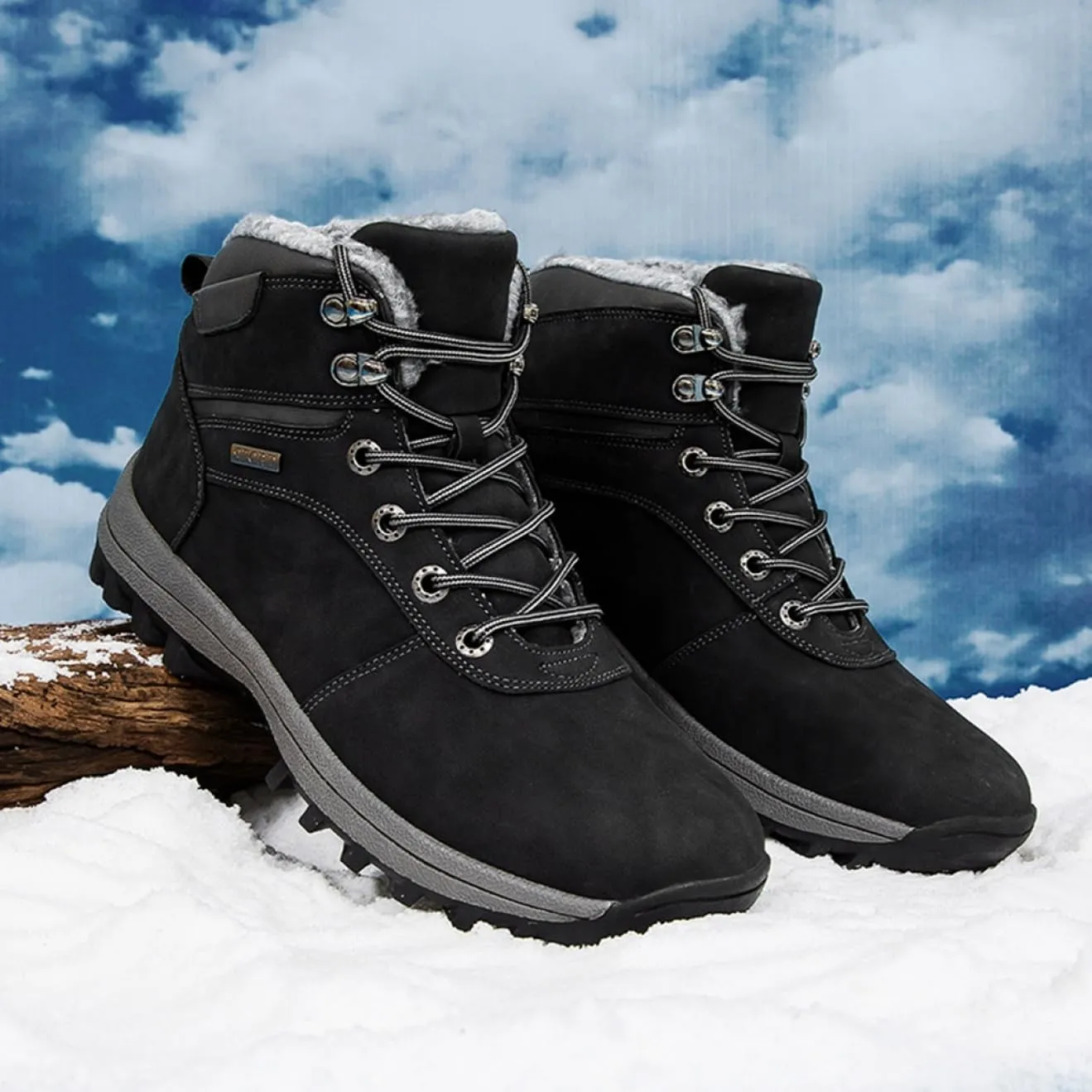 Snow shoes for men snow boots winter boots cold weather boots waterproof winter boots lightweight climbing shoes autumn winter lace-up boots thick soles cotton shoes snow shoes Father's Day outdoor