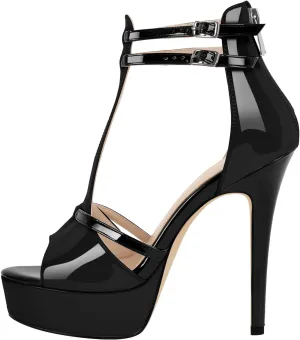 Stiletto High Heel Platform Peep Open Toe Ankle Strap Sandals