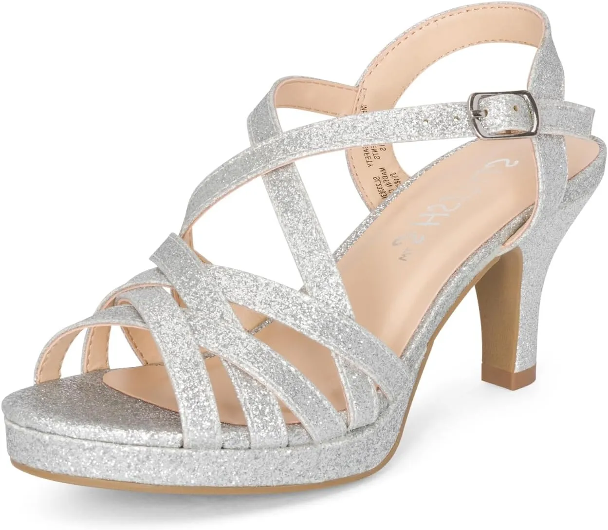 STYLISH S SOMMER-K - Girls Open Toe Criss Cross Straps Ankle Buckle Low Heel Dress Pumps Sandals
