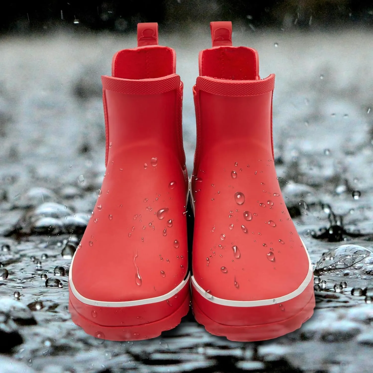 SWIFTFROG Rain Boots for Women - Waterproof Ankle Garden Shoes Anti-Slipping Floral Printed Rainboots for Ladies Stylish Light Ankle Rain Shoes, Women's Rain Footwear