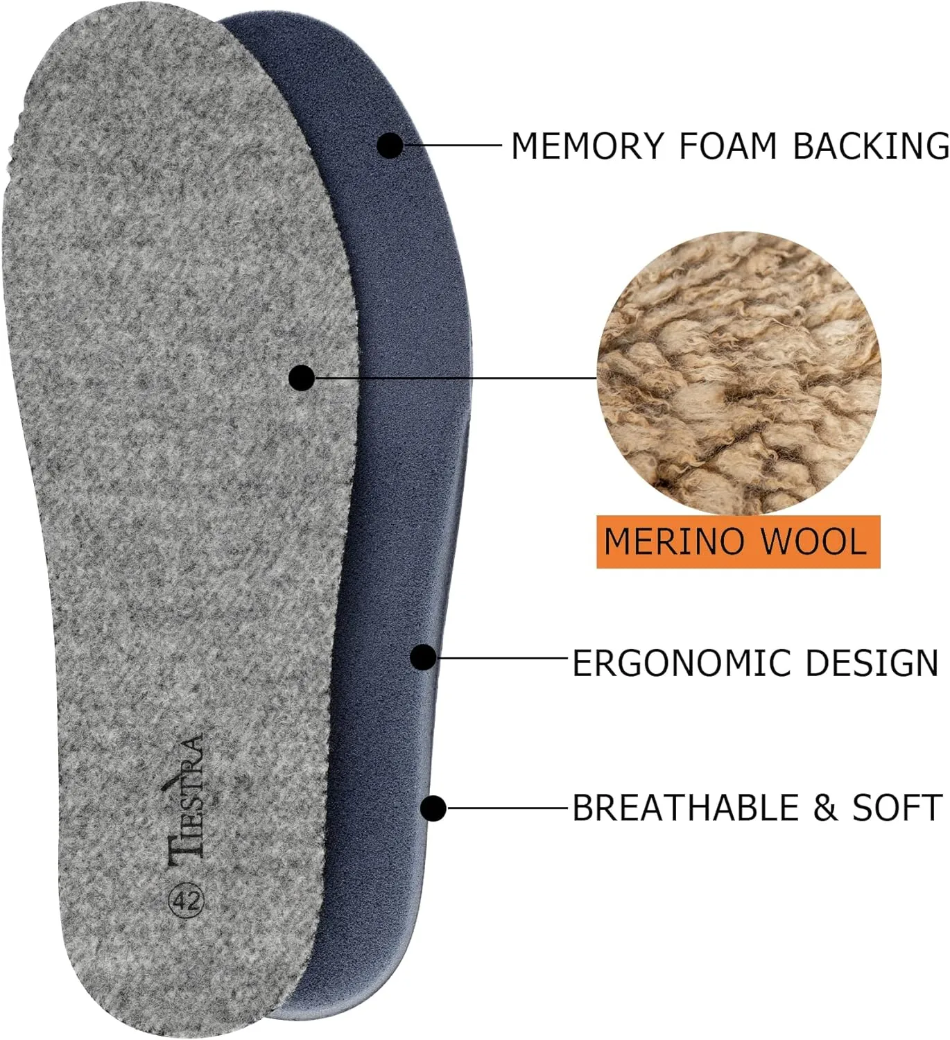 Thick Merino Wool Insoles for Men Fur Fleece Shoes Inserts Memory Foam Cushion Comfort Warm Sheepskin Insoles for Winter Snow Boots Slippers Grey 45EU,US12