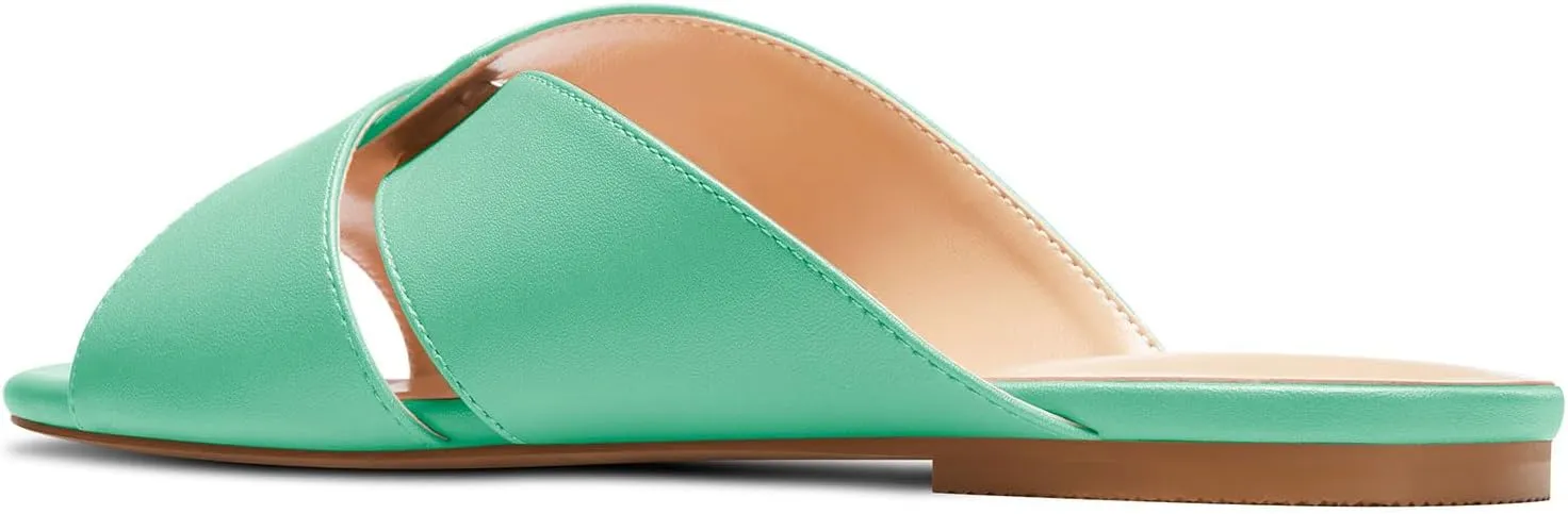 TNYNFBEB Womens Low Heel Peep Open Square Toe Sandals Flats Shoes Slingback Slip-on Party Basic Classic Summer 0.4 Inches Heels