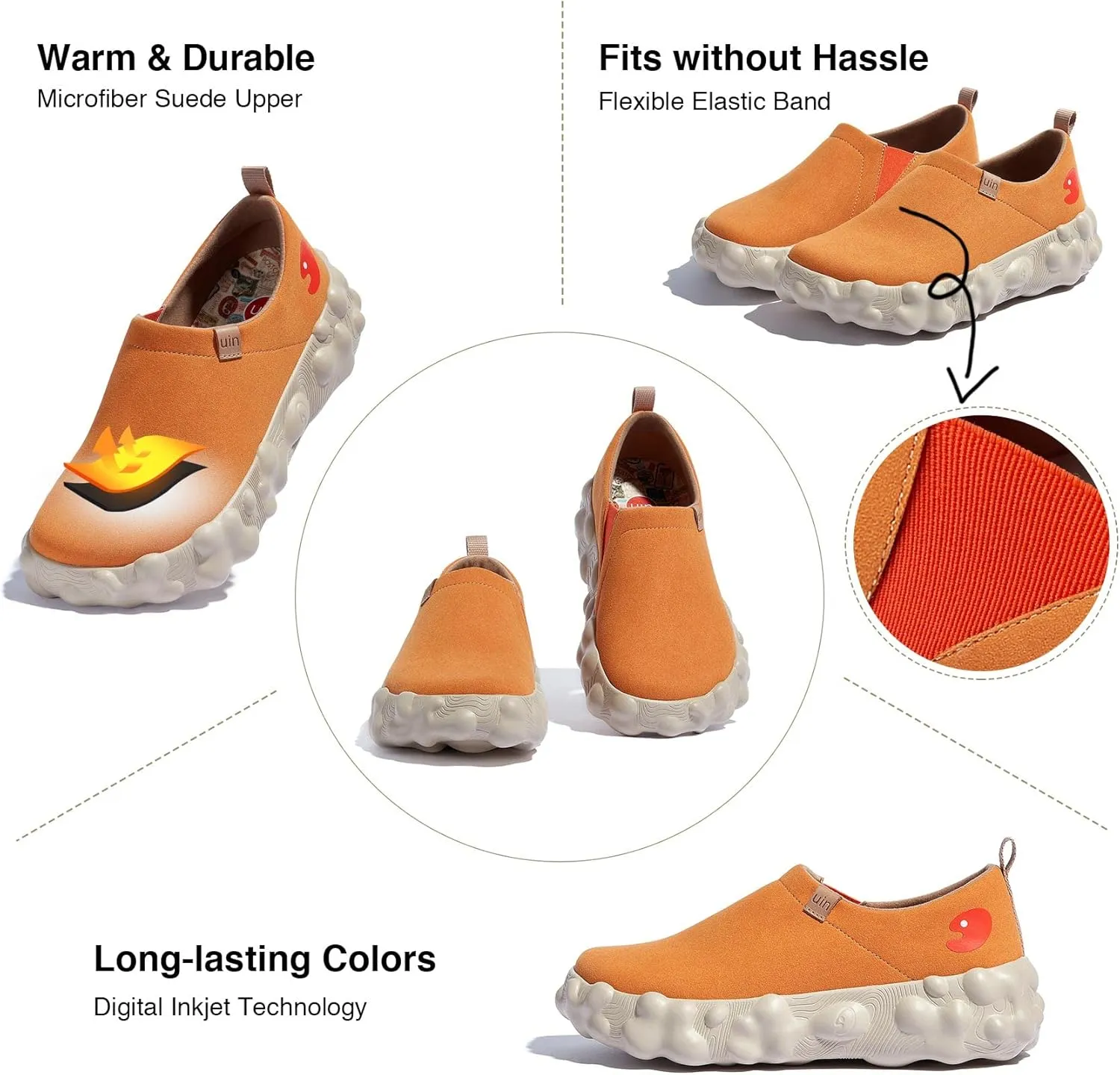 UIN Women's Fashion Sneakers Slip On Walking Art Travel Shoes Toledo Ⅵ Rainbow Crush 2
